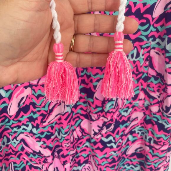 Lilly Pulitzer Rylie Cover Up Dress in Resort Navy Pop Up Lobstah Roll Small - Picture 6 of 13